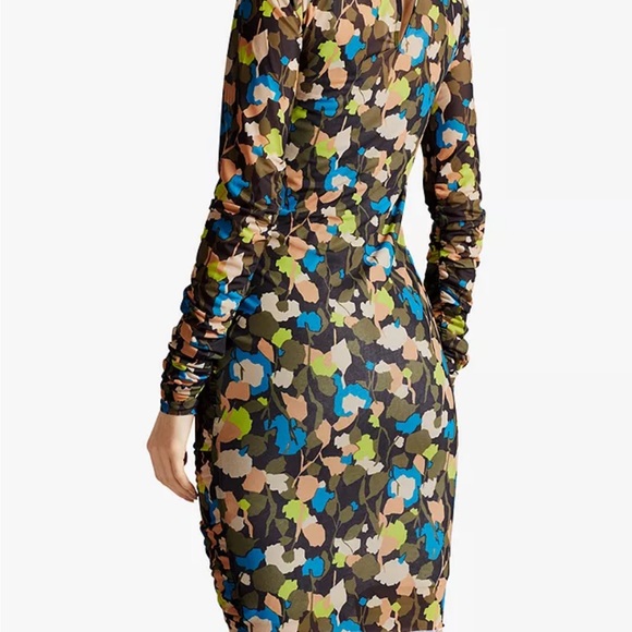 Ted baker dress TTINNA TED size 4 equal to size 12 US MINI ruche sheer - Picture 1 of 8